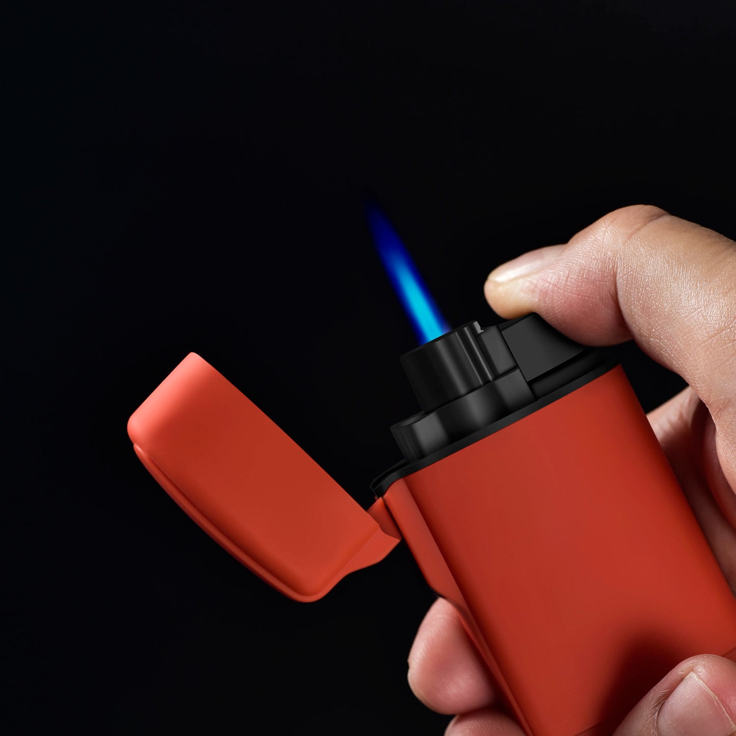 Mini encendedor de cigarros a prueba de viento, antorcha de chorro, recargable, llama azul, encendedor de Gas butano