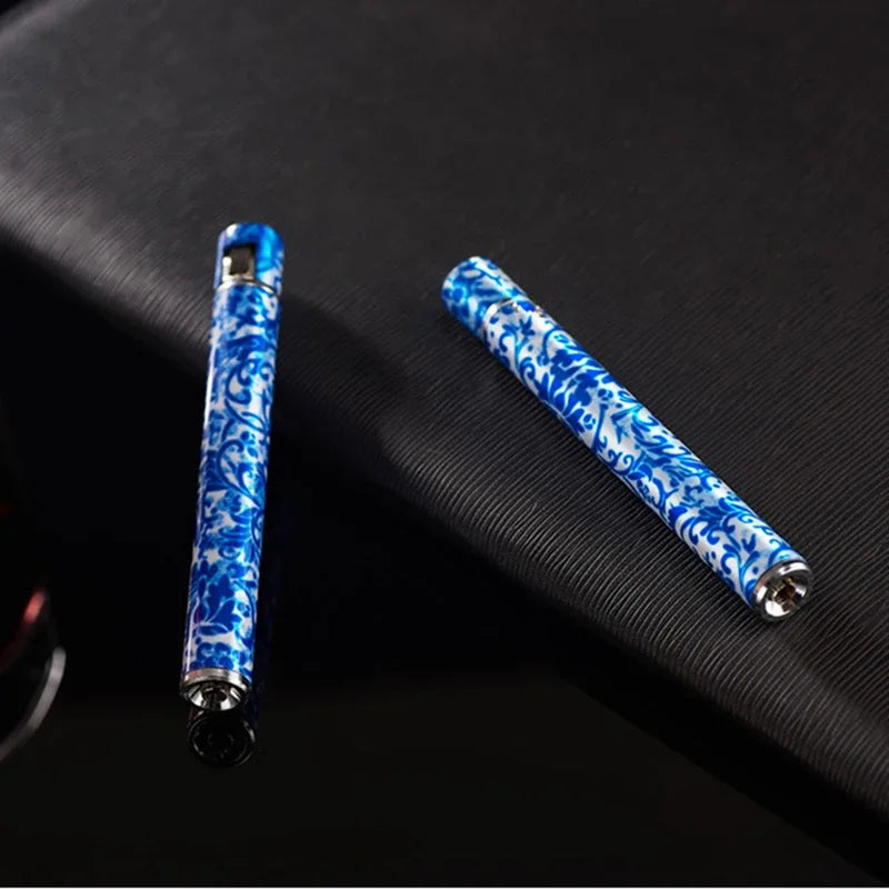 Mini encendedor compacto de llama abierta, mechero de Metal, Gas butano, sin fuego, con forma de cigarro, accesorios para fumar, 2024