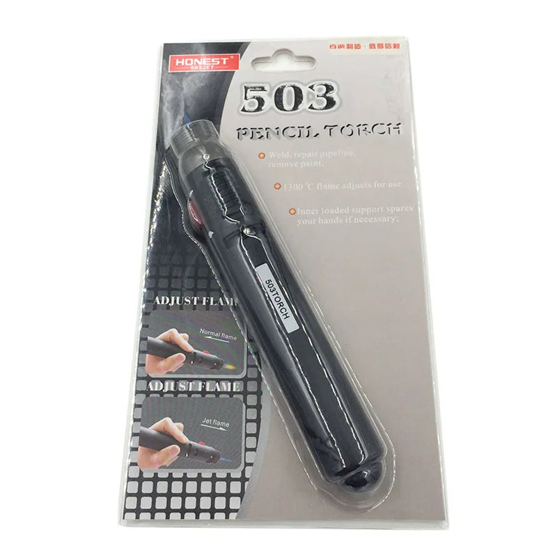 Mini lápiz de chorro de llama 503, antorcha de Gas butano, encendedor de soldadura ajustable, 2 tipos de llama