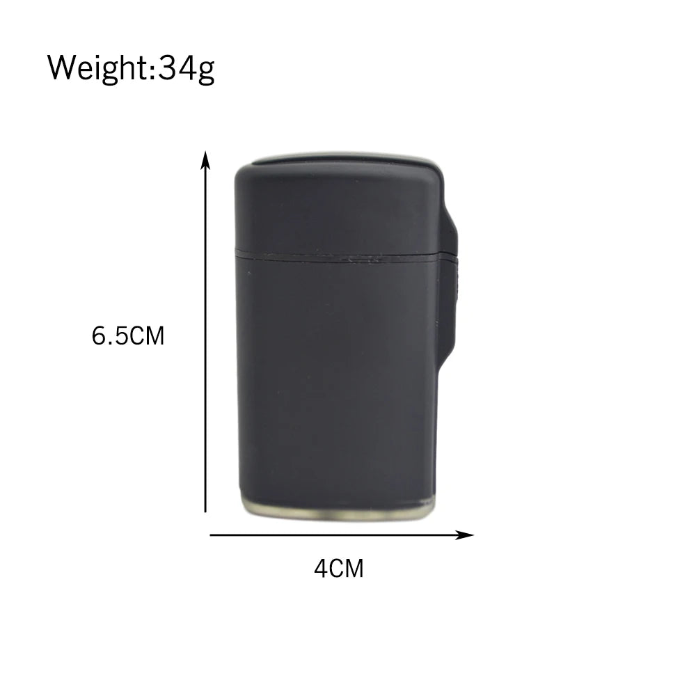 Mini encendedor de cigarros a prueba de viento, antorcha de chorro, recargable, llama azul, encendedor de Gas butano