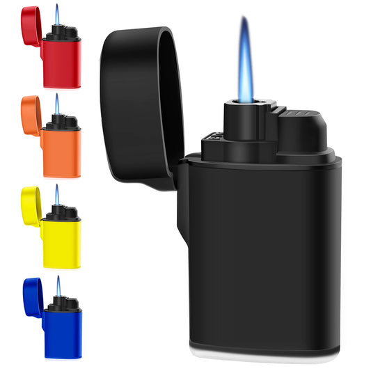 Mini encendedor de cigarros a prueba de viento, antorcha de chorro, recargable, llama azul, encendedor de Gas butano